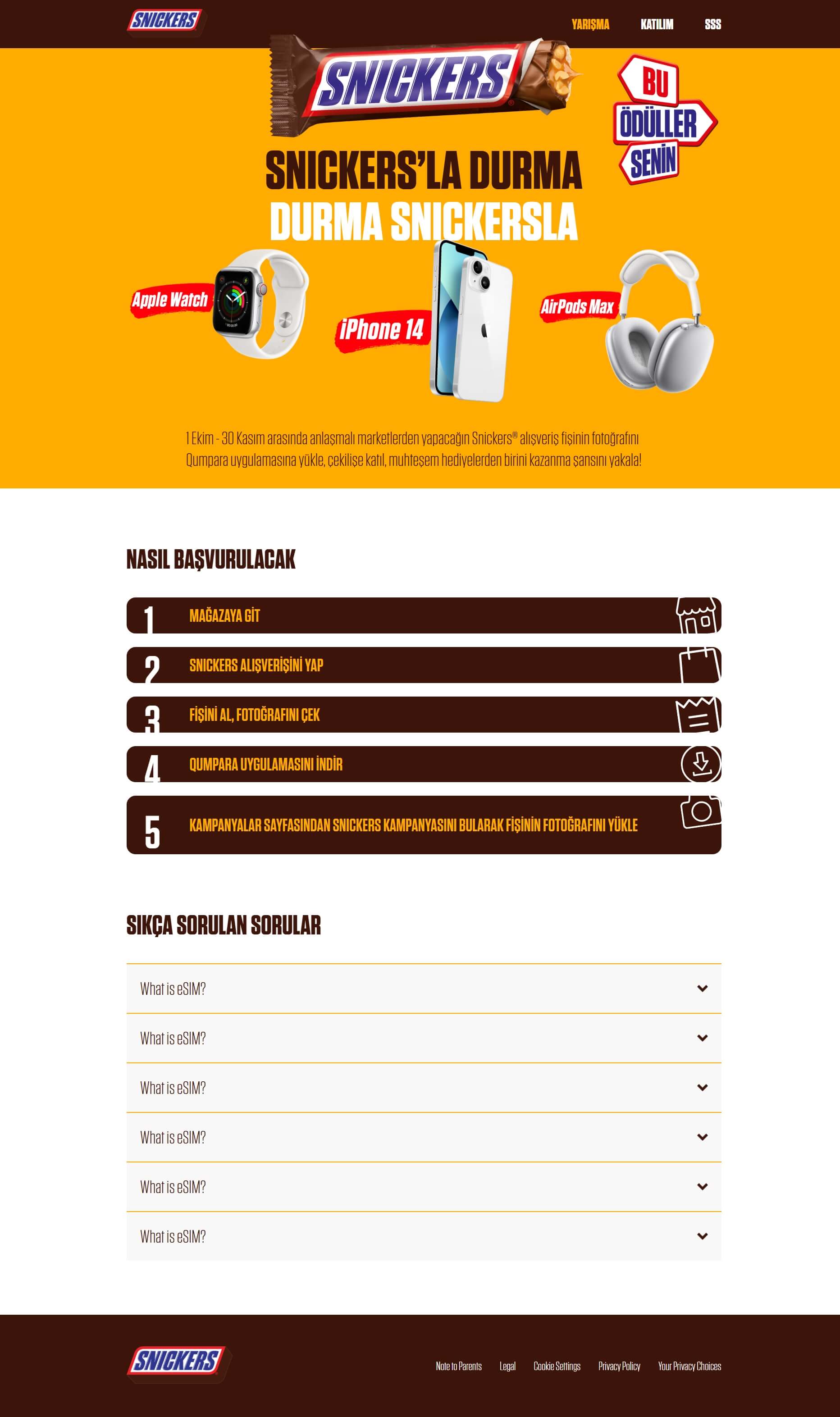 Snickers markası için oluşturulan kampanya web sitesi, dijital pazarlama ve reklam çözümleri ile kullanıcı etkileşimini artırmayı hedefliyor.